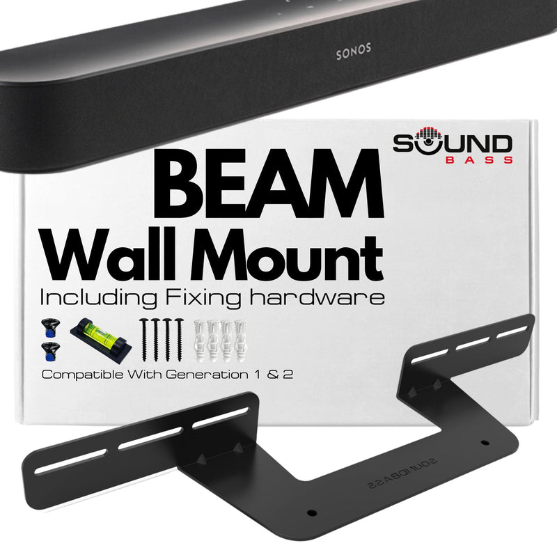 Sound Bass Soundbar Mount for Sonos Beam Compatible with Generation 1 & 2 Sonos Beam Sound Bar Includes All Necessary Mounting Hardware, Mounts Bracket, Black