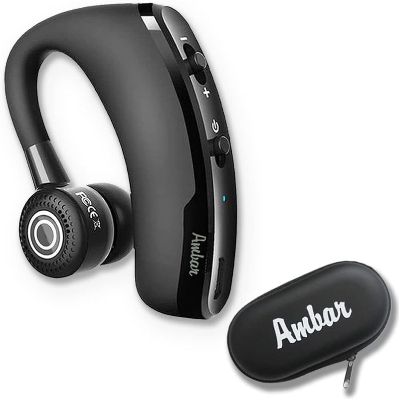 Ambar Wireless Bluetooth Earpiece with Built-in Mic – Ideal for Hands-Free Calling, Compatible with iPhone & Android – Perfect for Driving, Office, and Business Use