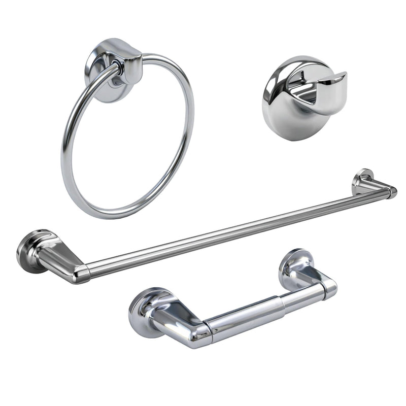 Formosa Design Hardware 4-Piece Bathroom Accessories Set (Polished Chrome) | A Complete set Strong and Reliable Polished Chrome