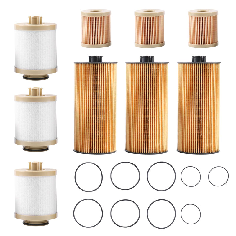 JDMSPEED New Fuel & Oil Filter Replacement 3 of Each FD4616 FL2016 Replacement For Ford 6.0L Turbo Diesel