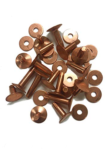 Copper Rivets & Burrs, 3/4-Inch, No. 9 Size, 1 Pound ≈ 95-130 Sets, Available in 5/8", 7/8", 1" & Assorted, Rust-Proof, Ideal for Belts, Halters, Bridles, Collars, Leather-Crafting, Tack Repair 3/4"