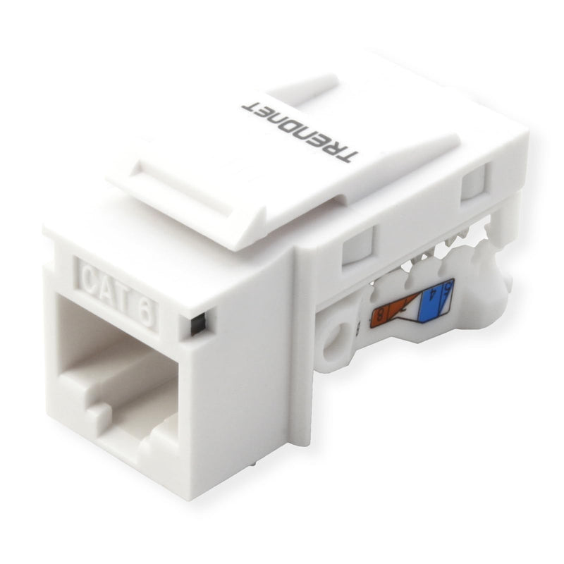 TRENDnet Cat6 RJ45 Keystone Jack 50-Pack Bundle, TC-K50C6, Compatible with Cat5/Cat5e/Cat6 Cabling, Use with The TC-KP24 or TC-KP48 Blank Keystone Patch Panels(Sold Separately) White