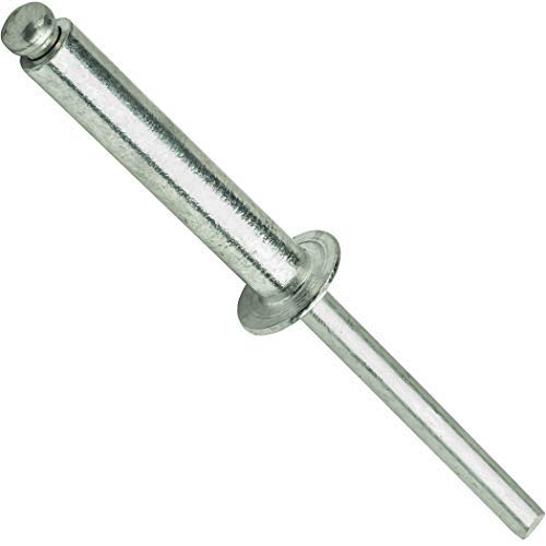 Fastenere Pop Rivets - 3/16" x 1-1/4" (25pcs) Heavy Duty, Open-End, Aluminum, Dome-Head Blind Rivets, Corrosion-Resistant, High Tensile & Shear Strength, 6-20 Gap 1.126"-1.250" 3/16" x 1-1/4" (6-20) (25 Pack)