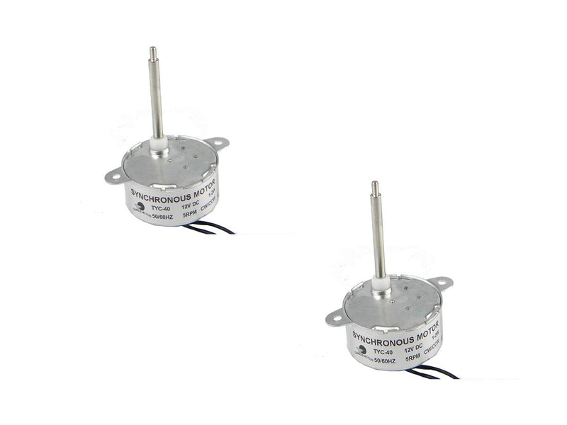 CHANCS TYC40 DC Synchronous Electric Motor 12V 5RPM Shaft 4.6cm Small Gear Motor (2PCS) 2PCS