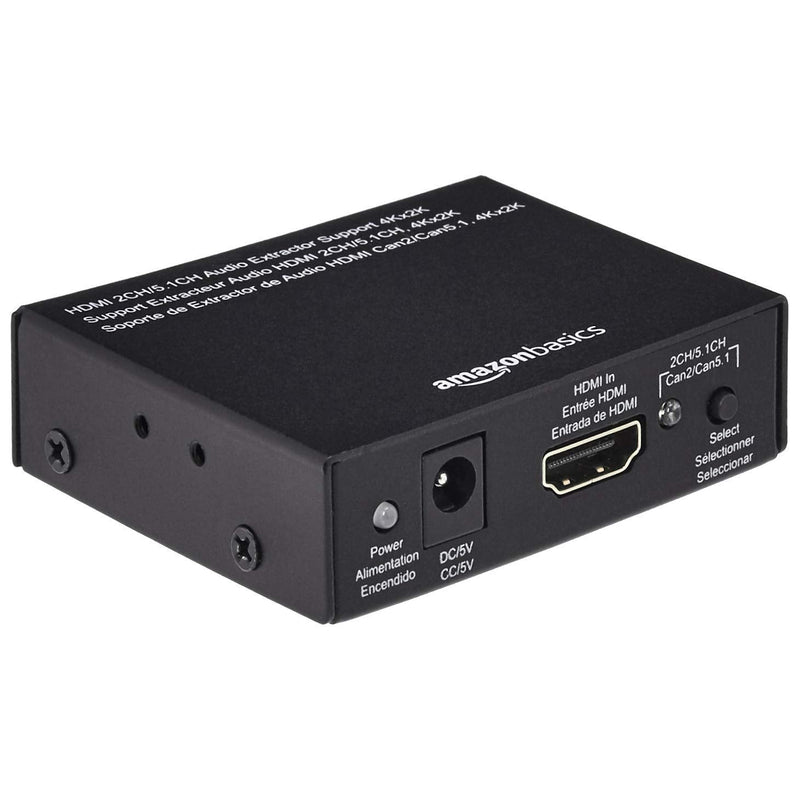 Amazon Basics 4K HDMI to HDMI and Audio Extractor Converter with SPDIF, Stereo Audio Output, Toslink Optical Audio for Apple TV, Fire TV, Fire Stick, Blu-Ray Players, Black