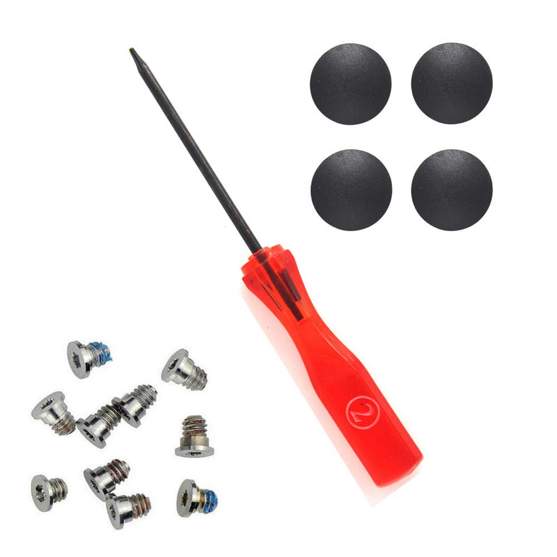 Padarsey 4 Pack Rubber Case Feet+Set of 10pcs Repair Replacement Screw+1pcs 5 Point Pentalobe Screwdriver Compatible for MacBook Pro Retina A1425 A1502 A1398 13" 15" Bottom Case