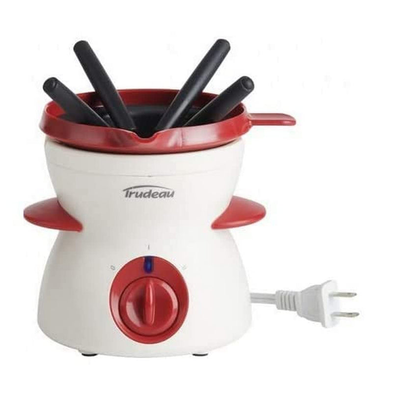 Trudeau Chocolate 7 Piece Fondue Set, 5.8 x 5.7 x 6 inches, Red White (05217017)