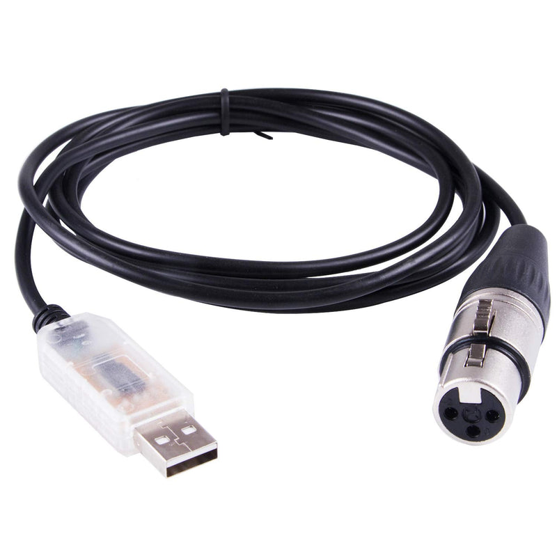 USB to DMX512 3PIN XLR Interface Adapter Freestyler Software Computer PC Stage Lighting Controller Dimmer DMXControl RS485 Serial Converter Cable Support Win7/8/10/Mac/Linux/vista (Length:3.28ft) Length:3.28ft