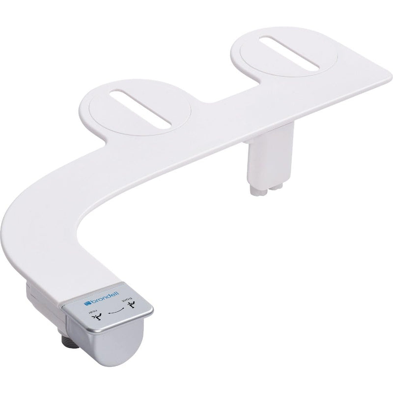 Brondell Bidet Attachment for Toilet SS-250 SimpleSpa Fresh Water Spray with Adjustable Water Pressure Side Arm Control, Slim Bidet Sprayer, Silver Knob (Dual Nozzle) Fixed Dual Nozzle