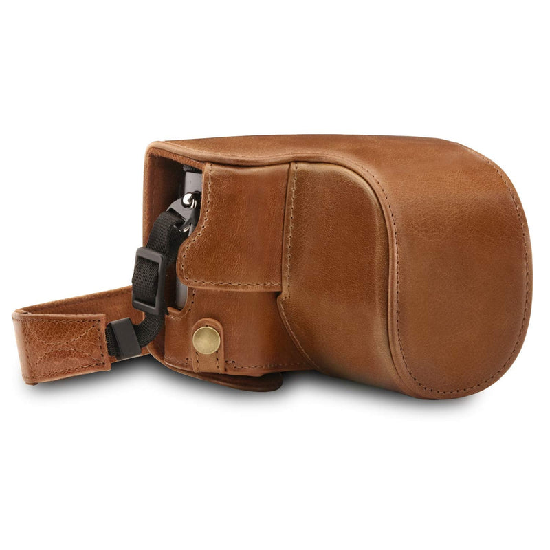 MegaGear MG1565 Ever Ready Genuine Leather Camera Case Compatible with Panasonic Lumix DC-LX100 II - Brown