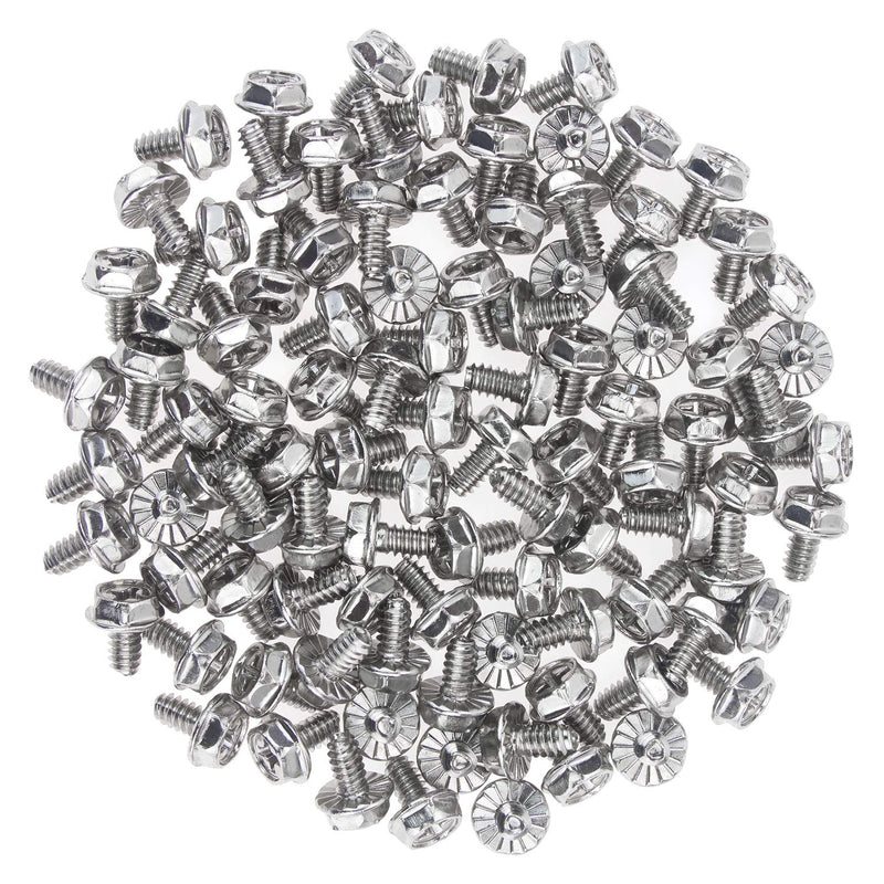 Toothed Hex 6/32 Screw 6# -32Computer PC Case Hard Drive Motherboard Mounting Screws, 100 PCS