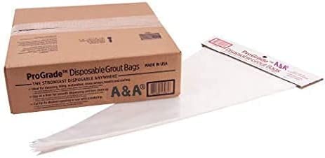 Disposable Grout Bags - Premium Quality - Heavy Duty - Professional Grade - 25 pcs 12" x 24" Clear 2.9mil MDPE - The Strongest Disposable Grouting Bags