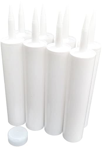 Empty Fillable Plastic Caulk Tube 300 ml. Also Know as 10 oz. 11 oz. Standard Size and Pint Size Caulk Tube (8)