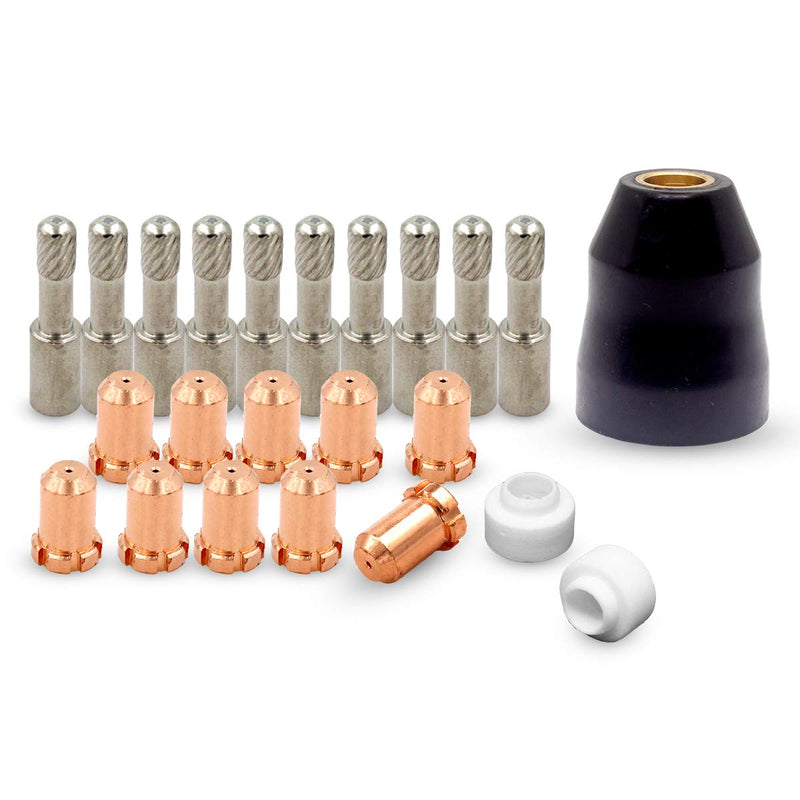 PLAXCON Plasma Electrode 9-6506 Tip 9-6501 Swirl Ring 9-6507 Shield Cup 9-6003 Kit for Thermal Dynamics PCH25/38 PCH/M-26 PCH/M-28 PCH-40 Plasma Torch 23pcs