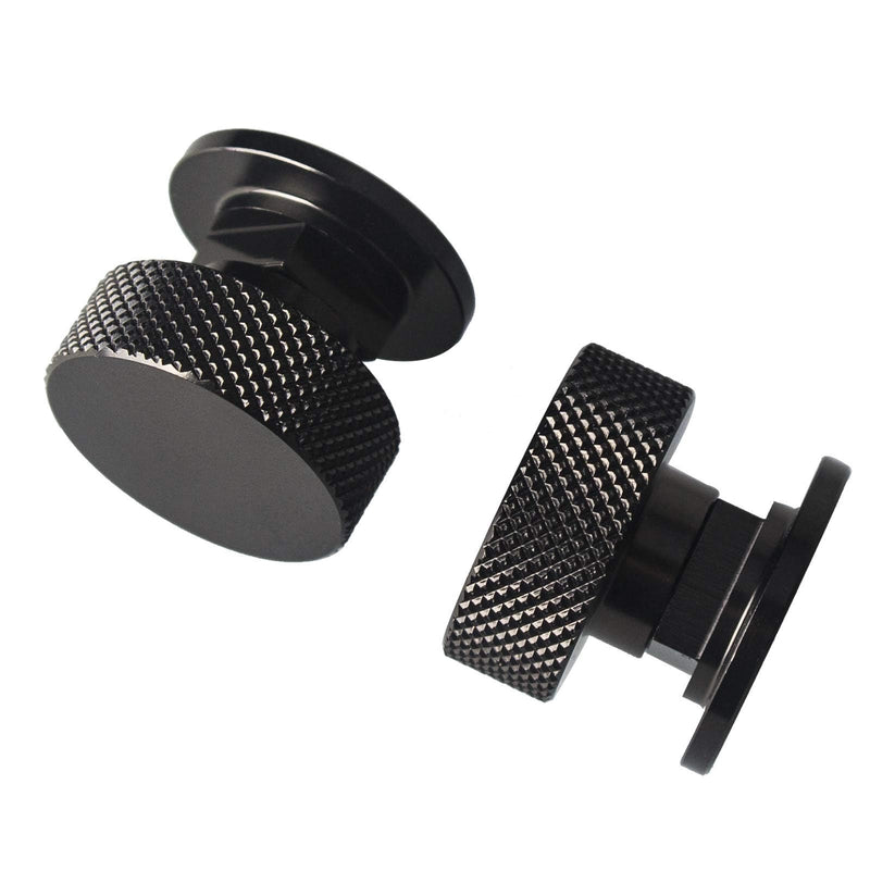 3mirrors Welding Hood (Pipeliner) Helmet Fasteners Headgear Replacement Parts Accessories Screws Flip Hood Aluminum - 1 Pair (Black Anodized Knurled) Black