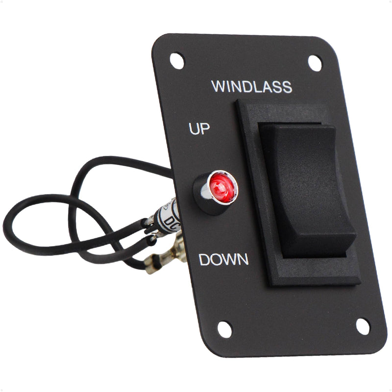 Five Oceans Rocker Boat Anchor Windlass Switch, Controlling Up/Down Function of Boat Anchor Windlasses, Waterproof, 12 Volts, SPDT 3-Terminal Switch, Stainless Steel Plate - FO3739 Rocker Switch - 1 Pack