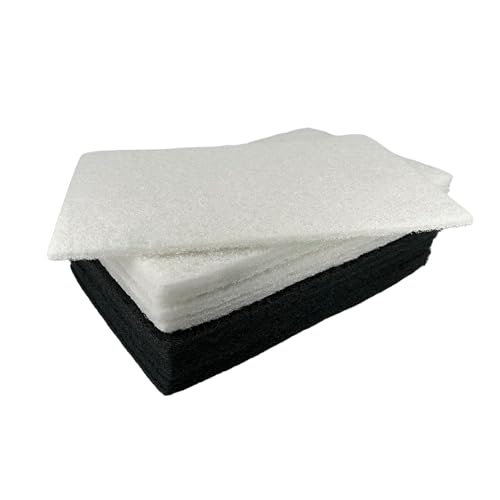 VSM Abrasives Non-Woven Hand Pads, 6"x 9", Light Duty Pack - 5 Ultra Fine (Gray) and 5 Extra Fine (White), Pack of 10 Scuff Pads