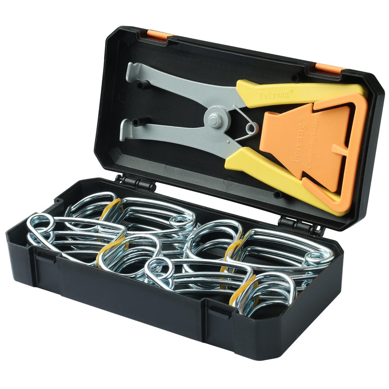 Miter Spring Clamps Classic Kit for Woodworking | Set includes 16 clamps,1 pliers,1 clamp holder for wood trim,crown molding,picture frames. Finish carpentry tools. 16 Clamps / 1 Pliers / Clamp holder