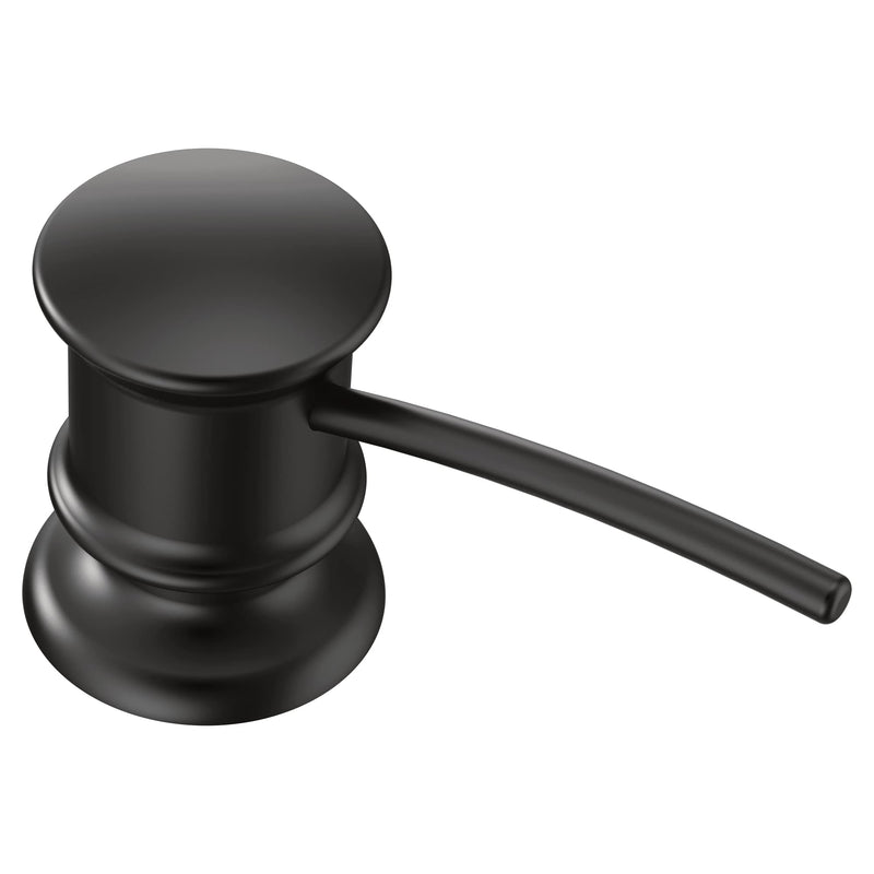 Moen 3944BL Deck Mounted Kitchen Soap Dispenser with Above the Sink Refillable Bottle, Matte Black