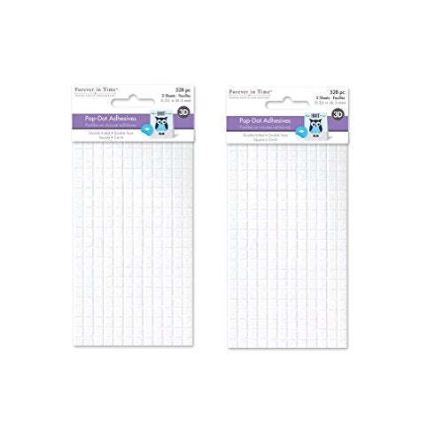 Forever in Time PD108 3D Pop Dots Square Dual-Adhesive Foam Mount, 1/4-Inch, 528 Per Package (2-(Pack))