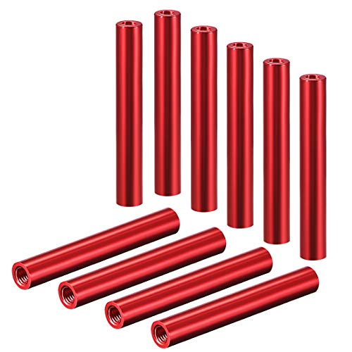 uxcell Round Aluminum Standoff Column Spacer M3x75mm,for RC Airplane,FPV Quadcopter,CNC,Red,10pcs 75mm