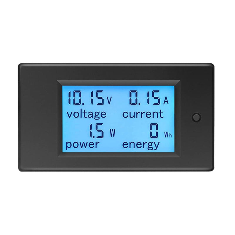 KETOTEK Amp Volt Watt Kwh Meter Tester Panel Digital 4 in 1 Ammeter Voltmeter Multimeter 12V DC 6.5-100V 20A, Voltage Current Power Energy Usage Monitor LCD Display Car Motorbike Solar DC 20A Meter