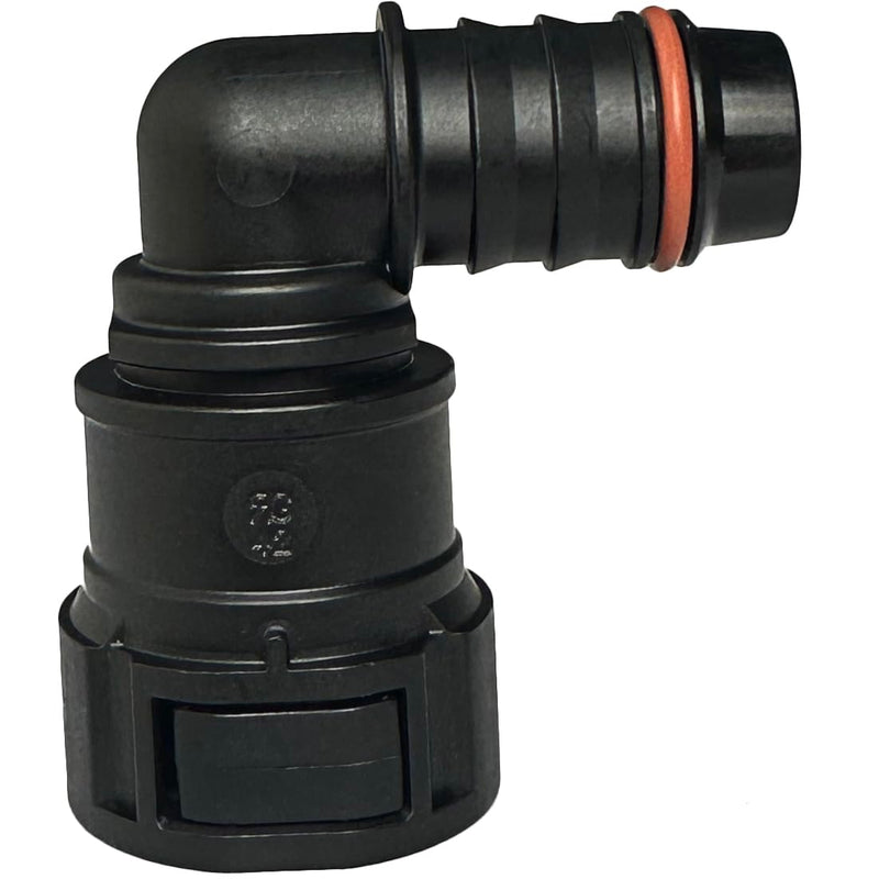Fuel Line Quick Connector 5/8 Bundy Female to Barb 90 Degree for 5/8 Steel to 9/16 ID Nylon Tubing 5/8" to 9/16"