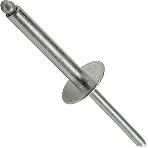 Fastenere Large Flange Pop Rivets - 3/16" x 1" (25 Pack) Heavy Duty, Stainless Steel Blind Rivets, Open End 6-16 Grip Range .876" - 1.00", Corrosion Resistant, High Tensile & Shear Strength 3/16" x 1" (6-16) (25 Pack)