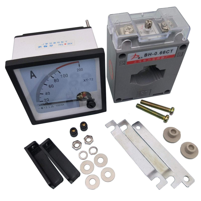 AC 0~100A Analog AMP Current Panel Meter Ammeter XT-72 and Current Transformer