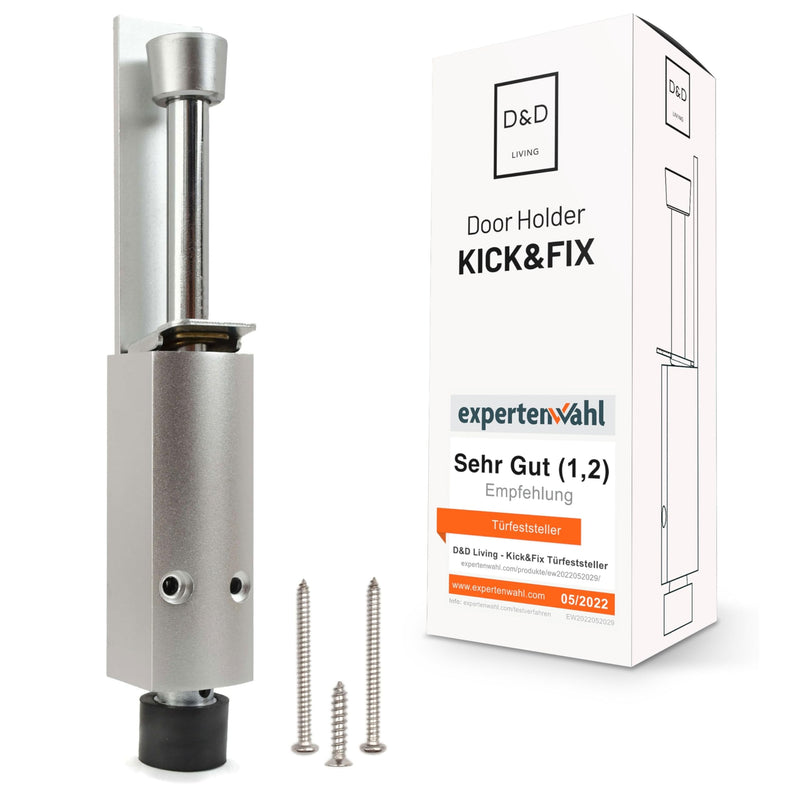 Kickdown Door Stop - Heavy Duty Door Stopper with Kick Down Step - Foot Operated Door Holder for Outdoor and Commercial Use 225 x 35 x 35 mm