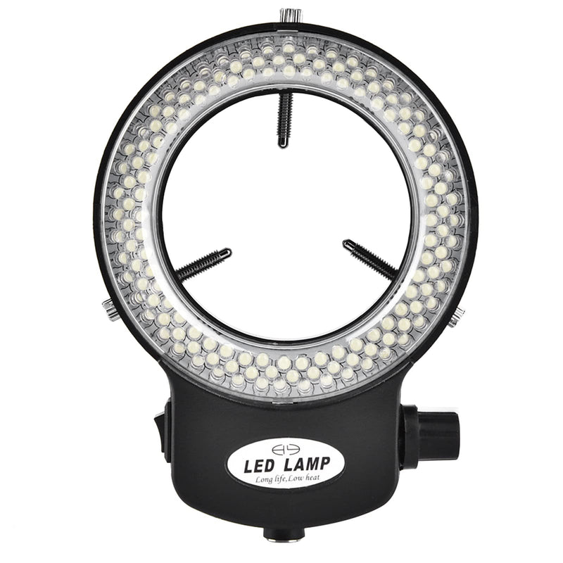 LED Ring Light 144 LED Beads Brightness Adjustable Ring Lamp Light Source for Stereo Microscope Camera(Black US Plug)