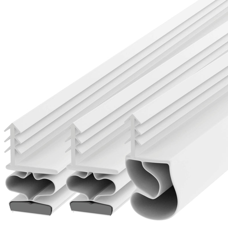 TMH Metal Door Weather Stripping - Magnetic Kerf Door Seal Kit, Full Set 36" x 84" - White Kerf Weather Stripping