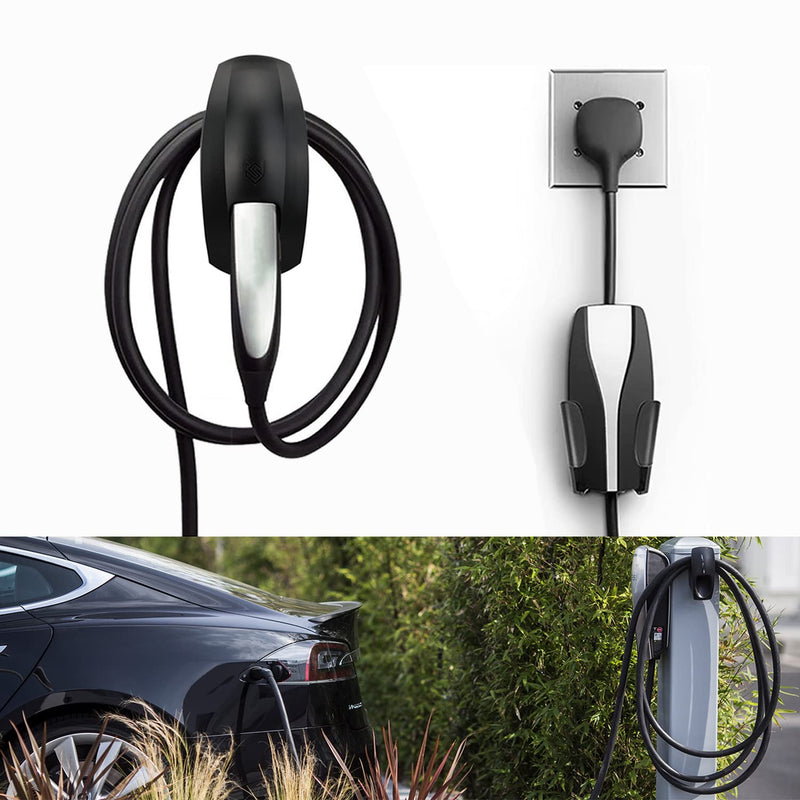 SEVEN SPARTA Charging Cable Holder with Chassis Bracket Compatible with Tesla Model 3 Model Y Model X Model S Charger Cable Organizer Car Accessories Wall Connector, Patent Approved (Black) Black