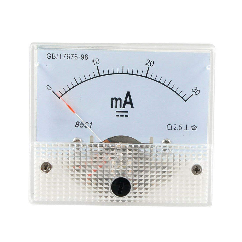 YXQ 0-30mA Analog Current Panel 85C1 Amp Ammeter Gauge Meter 2.5 Accuracy for Auto Circuit Measurement Tester (DC 30mA) DC 30mA