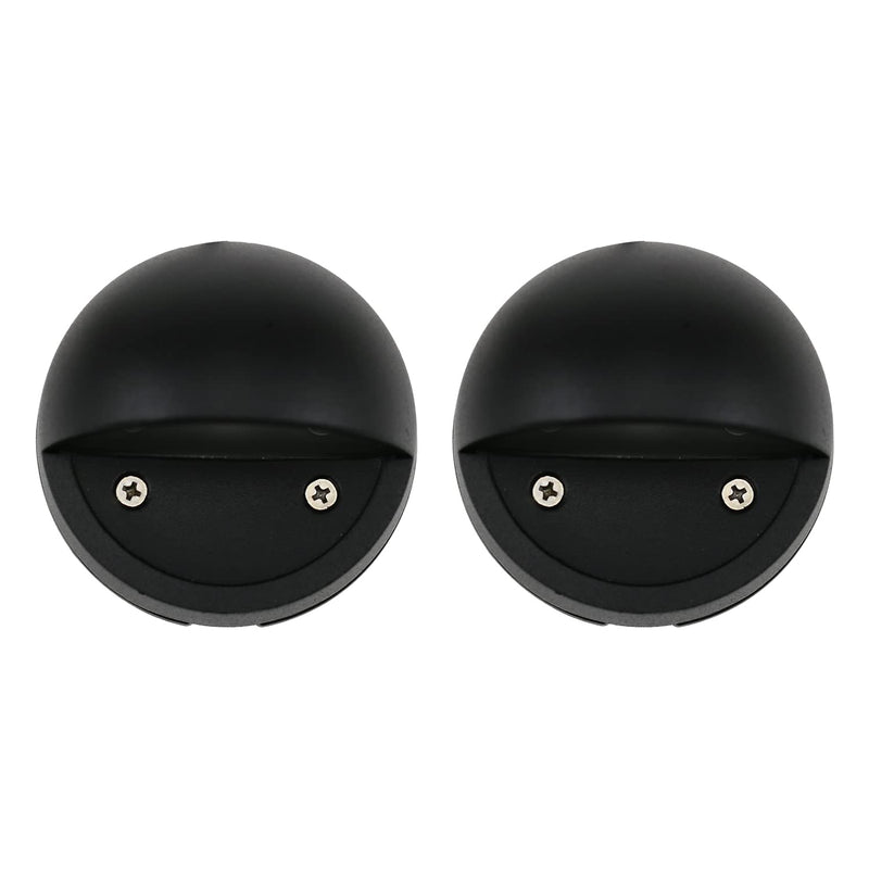Lumina Lighting® 2W Landscape Deck Lights (2 Pack) | Low Voltage Landscape Deck Lights Waterproof - Outdoor Patio Step Deck Lighting 12V 3000K Replaceable G4 LED Bulb Included DSL0103-BKLED2 (Black)