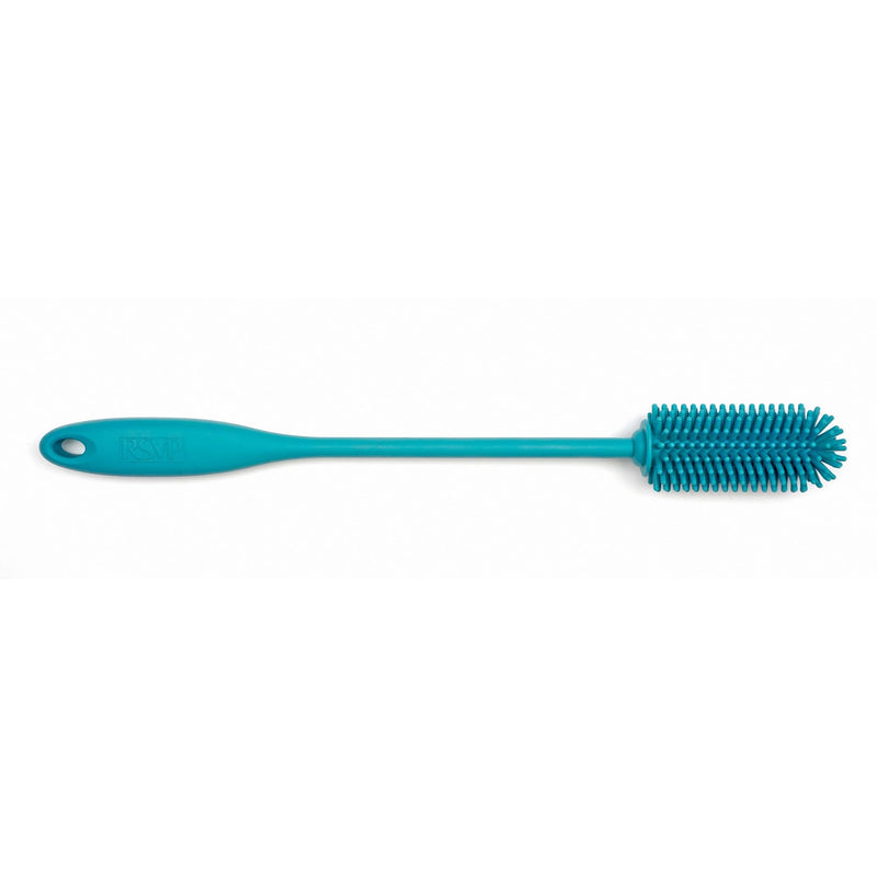 RSVP International Kitchen Scrubber Collection Dishwasher Safe, Silicone Bottle Brush, 12.5", Turquoise Silicone Bottle Brush, 12.5"