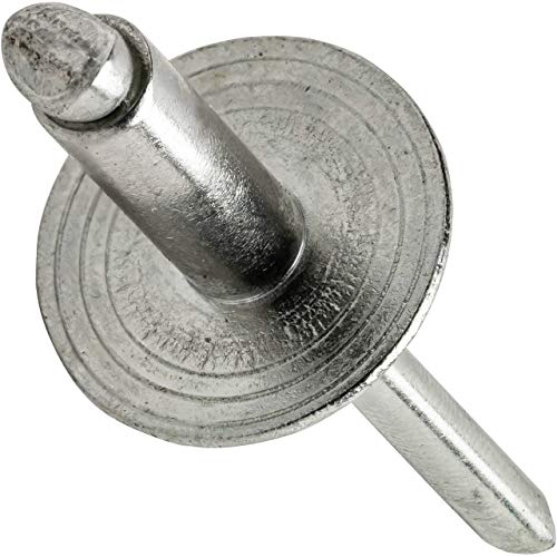 Fastenere Large Flange Pop Rivets - 3/16" x 1/4" (25 Pack) Heavy Duty, Stainless Steel Blind Rivets, Open End 6-4 Grip Range .188" - .250", Corrosion Resistant, High Tensile & Shear Strength 3/16" x 1/4" (6-4) (25 Pack)