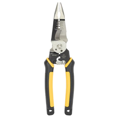 Southwire S7N1HD 7-In-1 Multi-Tool Plier: Shears 6-32 & 8-32 Bolts; Grips; Strips 10-14 AWG SOL & 12-16 AWG STR; Bolt spanner; Bolt shears; Crimper; Reamer; Heavy Duty Forged Steel Pack of 1 7-in-1 Heavy-Duty Multi-Tool Plier