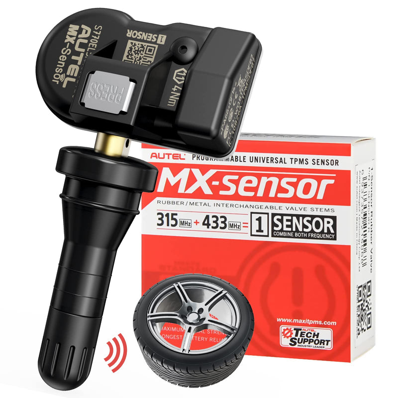 Autel TPMS Sensor 2in1 MX Sensor 315MHz 433MHz Tire Pressure Sensors, OEM Quality Universal TPMS Sensors in Rubber, Programmed by Autel TS408S TS501 Pro TS508 TS508WF MK808S-TS MS906TS MS906PRO-TS 1