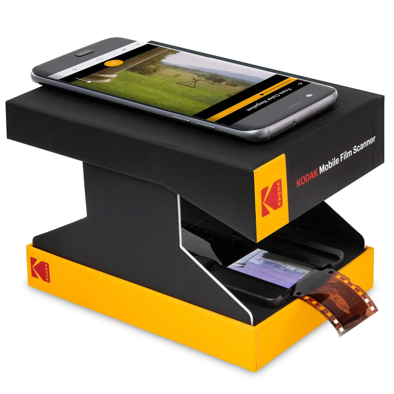KODAK Mobile Film Scanner, 35mm Negative Scanner & Slide Viewer, App-Based | Scan and view old 35mm color and B&W negatives and slides; LED backlit; Android compatible; verify iPhone compatibility first