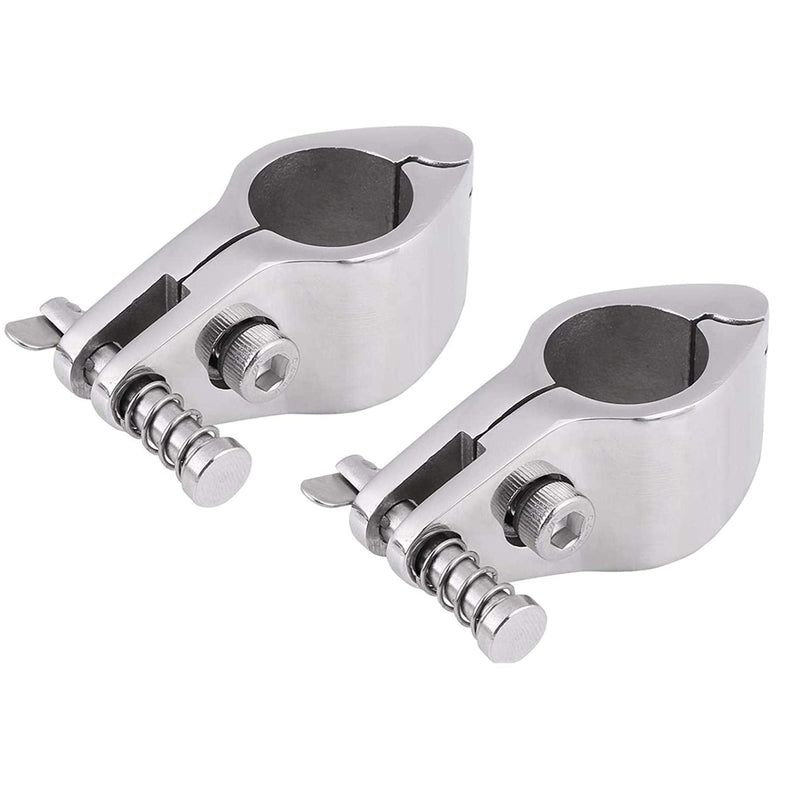 Heavy Dudy 316 SS Bimini Top Hinged Jaw Slide w/Boat Pin & Cam Clamp Pair 7/8" （22MM ） by NRX&XRC For 7/8" Tube
