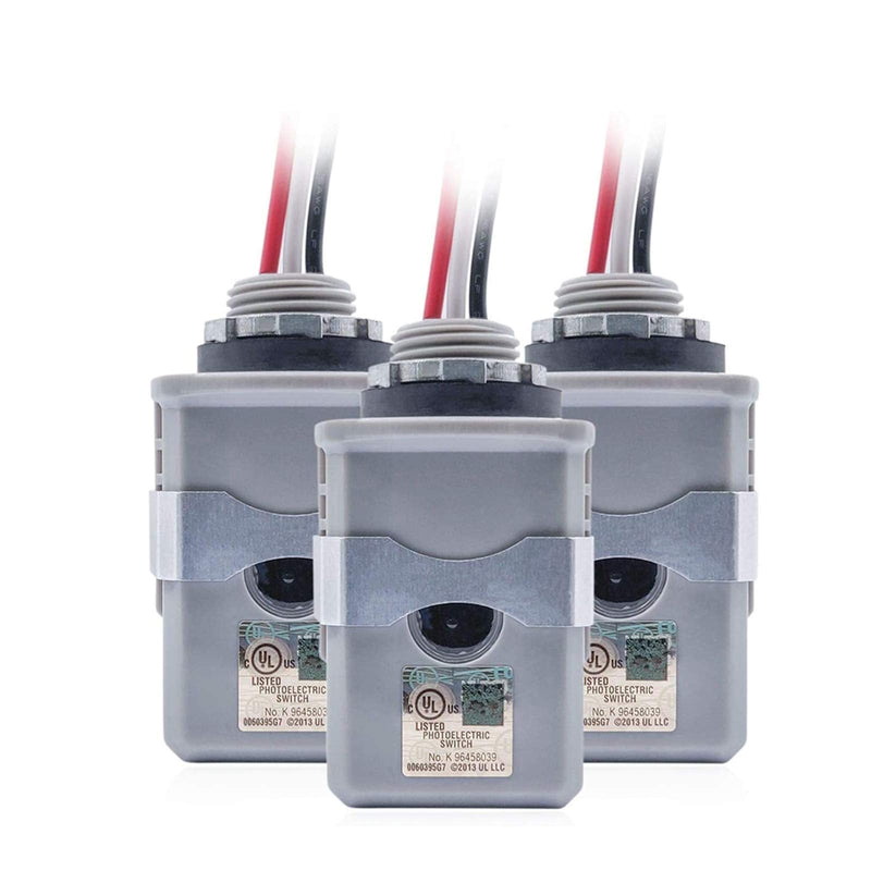 Outdoor Photoelectric Switch Wire-in photocell Stem-Mount Light Control with Photocell Light Sensor