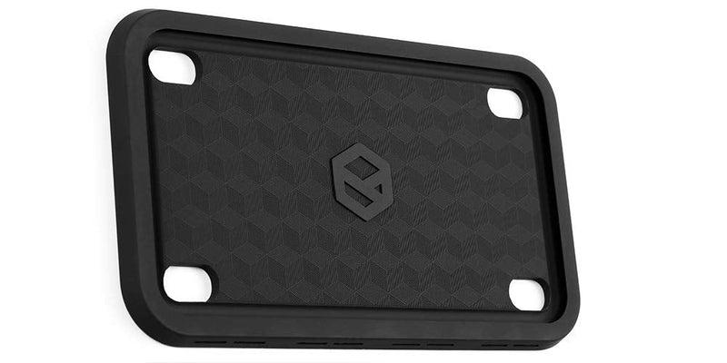 Rightcar Solutions Motorcycle The Original Premium Grade Silicone Bike Plate Frame | Rust Proof, Rattle Proof, Weather Proof License Plate Holder (Black) Black