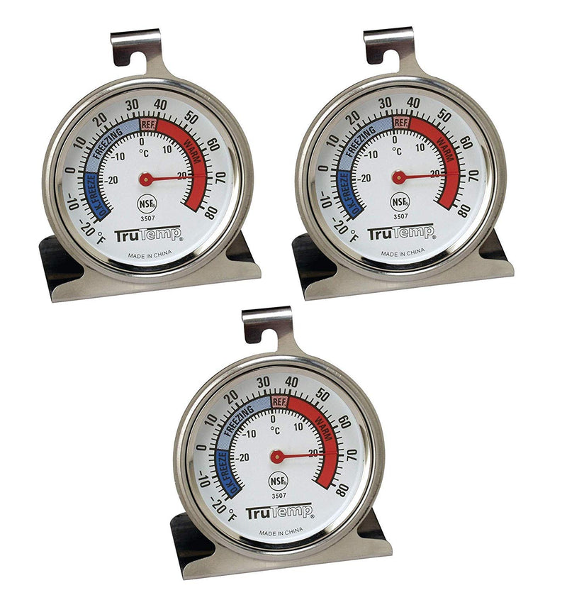 Tru Temp Refrigerator-Freezer Thermometer, 3 Pack