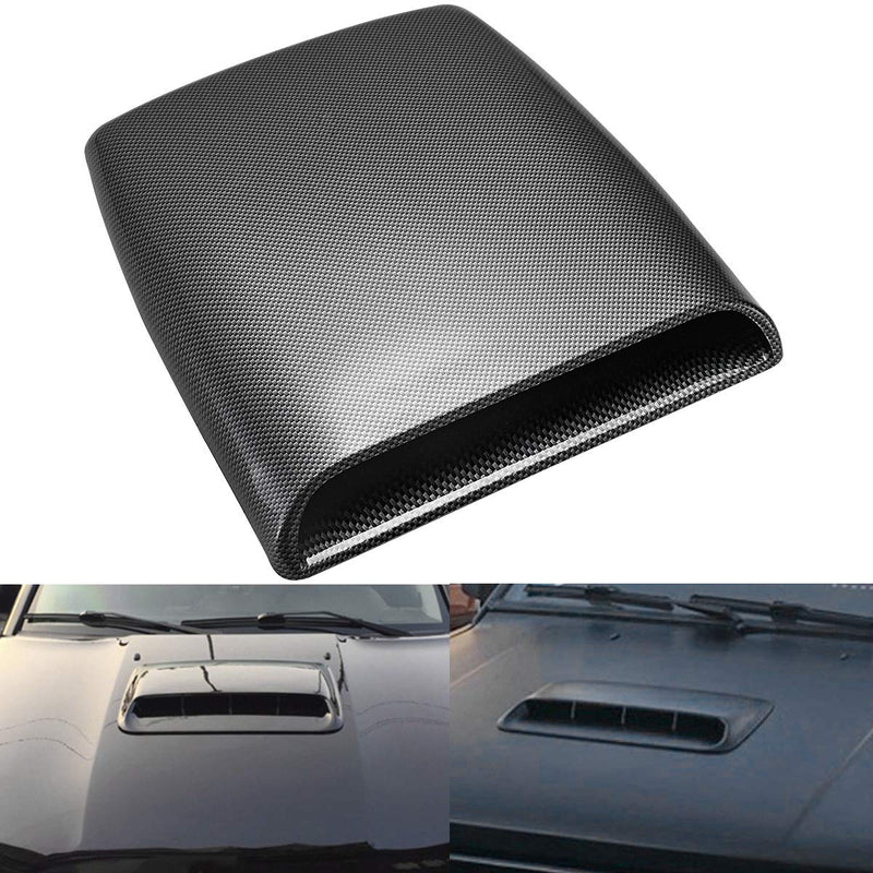 KaTur Universal Car Decorative Air Flow Intake Hood Scoop Vent Turbo Bonnet Cover Carbon Friber Carbon Fiber