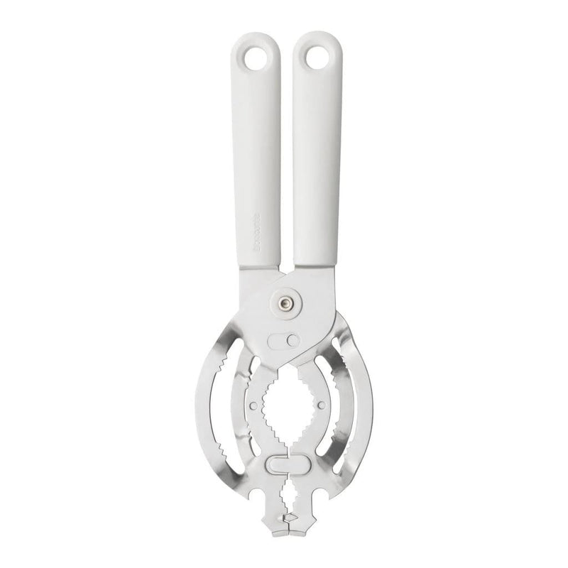 Brabantia Tasty+ Universal Can, Jar, Bottle Opener (Light Grey) Easy to use, Unscrews Small or Large Caps, Tops Lids One Size