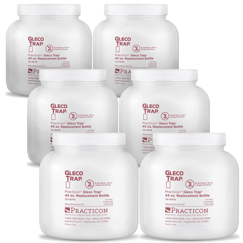 Practicon Gleco Trap 43 oz. Replacement Bottles for Clay & Plaster Sink Trap, Pack of 6