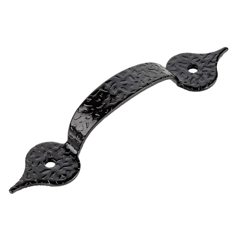 Hammered Black Drawer Pull | Centers: 3 1/4" | Handle for Antique Cabinet Door, Dresser Drawer, Desk | Reproduction Furniture Hardware | UP5-SBL (6) 6