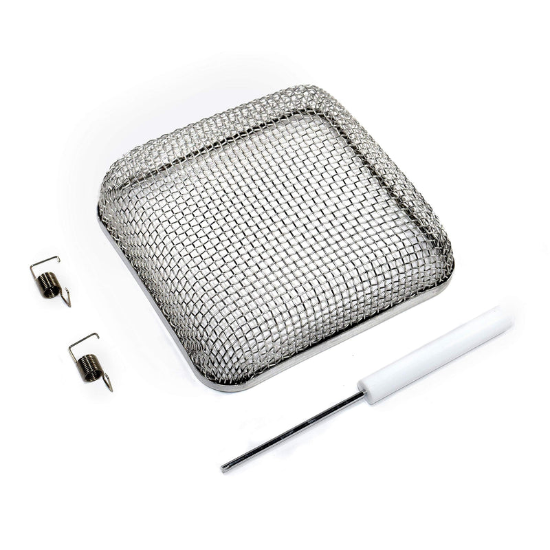 HQRP 4.5"x4.5" RV Furnace Water Heater Battery Vent Cover Screen w/Installation Tool Compatible with Atwood 2540 8516 8520 8525 8531 8535 8940; Suburban 6, 10, 12 Gallon 1