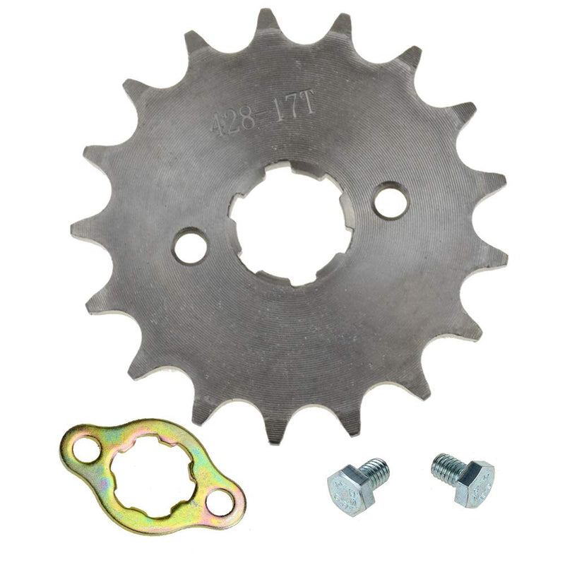 HIAORS 428 17T 17mm Motorcycle Front Engine Sprocket for 50cc 70cc 110cc 125cc 140cc 160cc TaoTao Roketa Coolster Sunl Lifan Chinese ATV Quad Dirt Bike EG428-17T-17mm